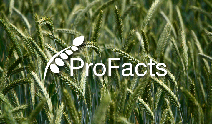 ProFacts logo over field of wheat.
